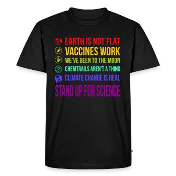 Levez-vous pour la science - T-shirt Premium bio Homme - noir - Devant - Nico (187cm)