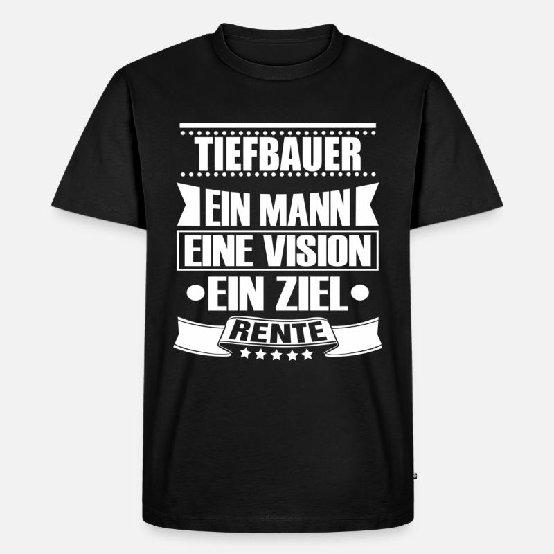 TIEFBAUER - Männer Premium Bio T-Shirt - Schwarz