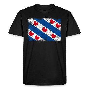 Friesland Vintage - Männer Premium Bio T-Shirt - Schwarz - Vorne - Nico (187cm)
