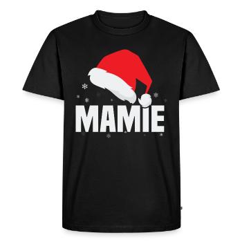 Mamie noël, Noël cadeau Mamie - T-shirt Premium bio Homme - noir - Devant - Nico (187cm)