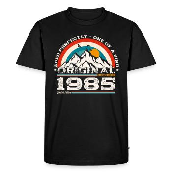 39ème Anniversaire Millésime Octobre 1985 Cru 85 - T-shirt Premium bio Homme - noir - Devant - Nico (187cm)