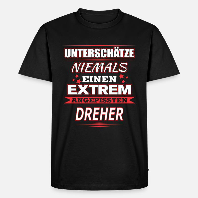 DREHER - Männer Premium Bio T-Shirt - Schwarz