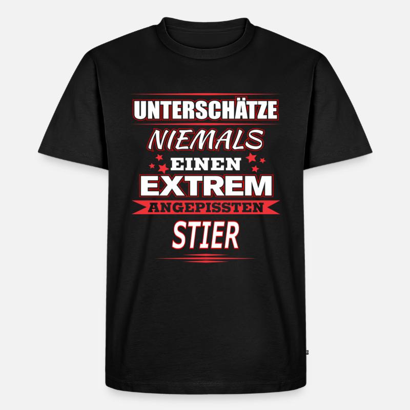 STIER - Männer Premium Bio T-Shirt - Schwarz