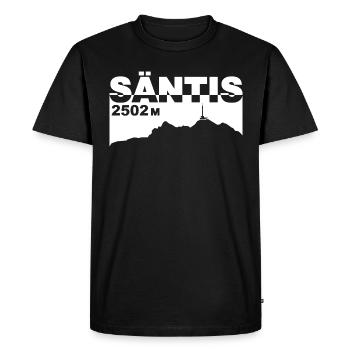 Säntis Berg Alpstein Appenzell St Gallen Schweiz - Männer Premium Bio T-Shirt - Schwarz - Vorne - Nico (187cm)