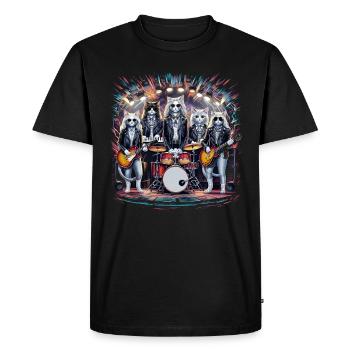 Rockin' Cats Hommage psychédélique - T-shirt Premium bio Homme - noir - Devant - Nico (187cm)