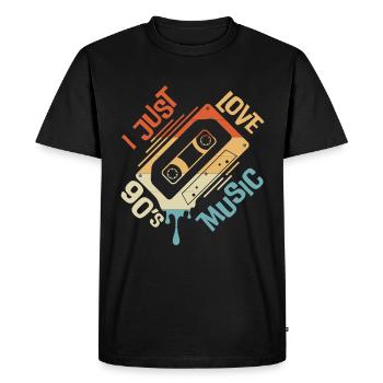 I just love 90s Music - Men's Premium Organic T-Shirt - black - Front - Nico (187cm)