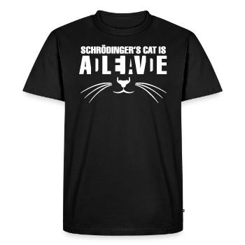 Le chat de Schrödinger - T-shirt Premium bio Homme - noir - Devant - Nico (187cm)