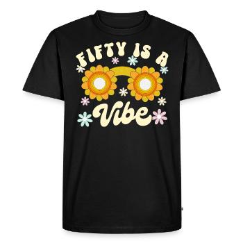 Né En 1974 50 Ans Anniversaire Femme Retro Groovy - T-shirt Premium bio Homme - noir - Devant - Nico (187cm)