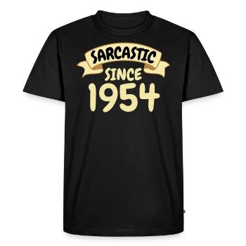69 ans cadeau d’anniversaire sarcastique depuis 1954 - T-shirt Premium bio Homme - noir - Devant - Nico (187cm)