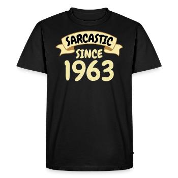 60 years birthday gift sarcastic since 1963 - Men's Premium Organic T-Shirt - black - Front - Nico (187cm)