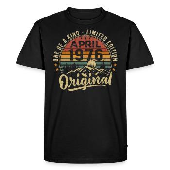 Avril 1976 Cadeau D'anniversaire Vintage 1976 - T-shirt Premium bio Homme - noir - Devant - Nico (187cm)