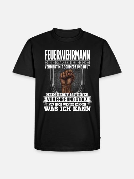 FEUERWEHRMANN - Ehre und Stolz - Männer Premium Bio T-Shirt - Schwarz