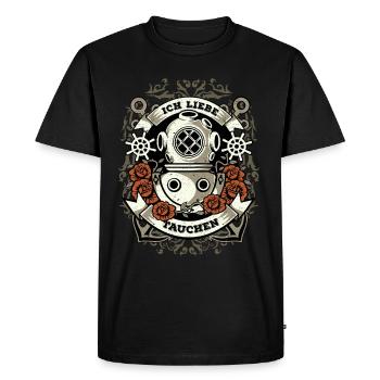 J'adore la plongée - T-shirt Premium bio Homme - noir - Devant - Nico (187cm)