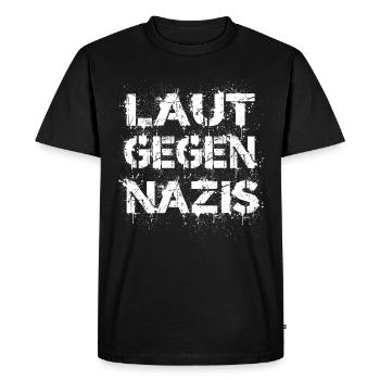 Bruyant contre les nazis - T-shirt Premium bio Homme - noir - Devant - Nico (187cm)