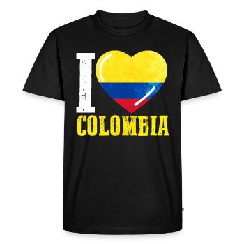 J’aime la Colombie - T-shirt Premium bio Homme - noir - Devant - Nico (187cm)