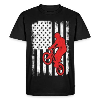 Drapeau BMX USA - T-shirt Premium bio Homme - noir - Devant - Nico (187cm)