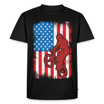 BMX États-Unis - T-shirt Premium bio Homme - noir - Devant - Nico (187cm)