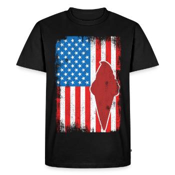 Crème glacée 4 juillet USA - T-shirt Premium bio Homme - noir - Devant - Nico (187cm)