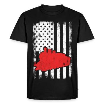 Travailleur des chemins de fer patriotiques américains - T-shirt Premium bio Homme - noir - Devant - Nico (187cm)