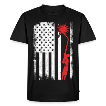 4 juillet Soudage aux États-Unis - T-shirt Premium bio Homme - noir - Devant - Nico (187cm)