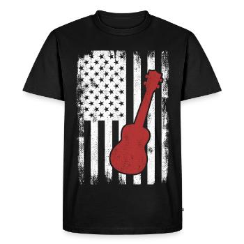 Joueurs de ukulélé américains - T-shirt Premium bio Homme - noir - Devant - Nico (187cm)
