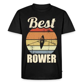 Funny rower - Men's Premium Organic T-Shirt - black - Front - Nico (187cm)
