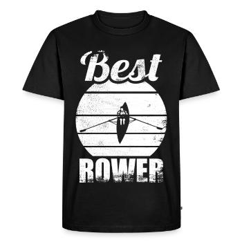 Rower - Men's Premium Organic T-Shirt - black - Front - Nico (187cm)