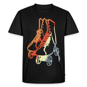 Patins à roulettes vintage - T-shirt Premium bio Homme - noir - Devant - Nico (187cm)