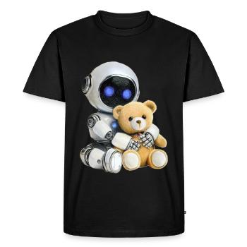 Robot Teddy - T-shirt Premium bio Homme - noir - Devant - Nico (187cm)