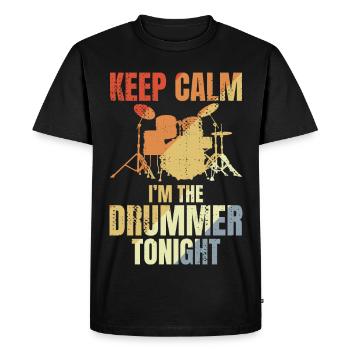 Drôle de batteur qui dit - T-shirt Premium bio Homme - noir - Devant - Nico (187cm)