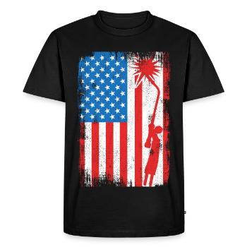 Drapeau de soudage des États-Unis - T-shirt Premium bio Homme - noir - Devant - Nico (187cm)