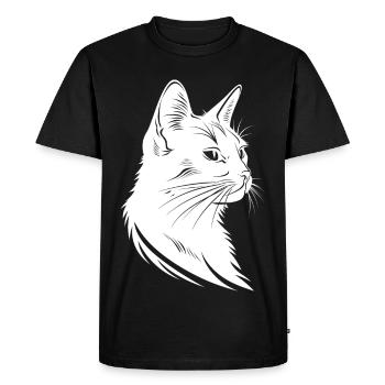 Cat Sketch - Men's Premium Organic T-Shirt - black - Front - Nico (187cm)