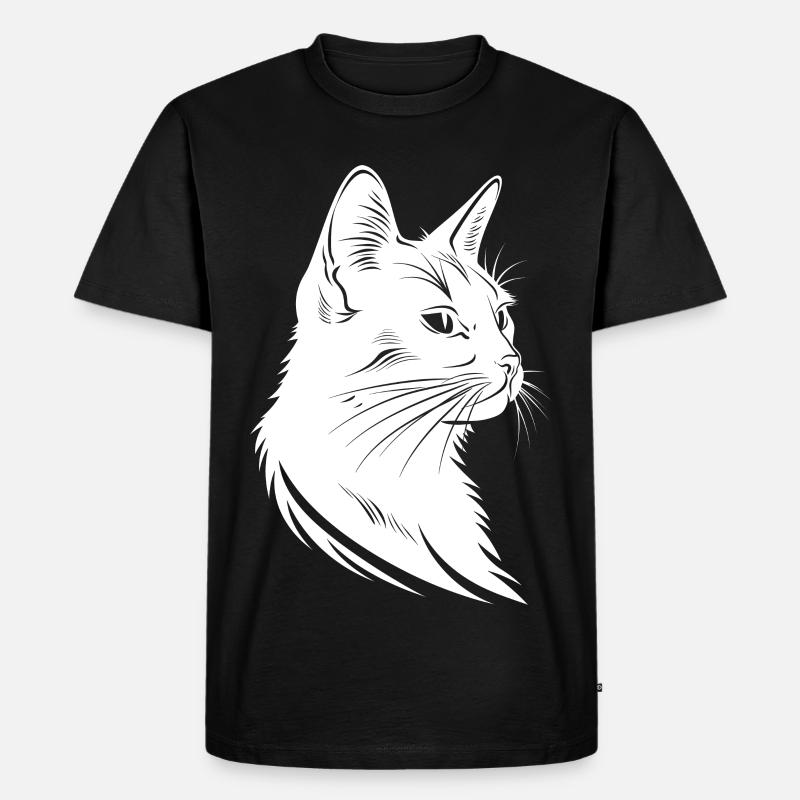 Katze Skizze - Männer Premium Bio T-Shirt - Schwarz