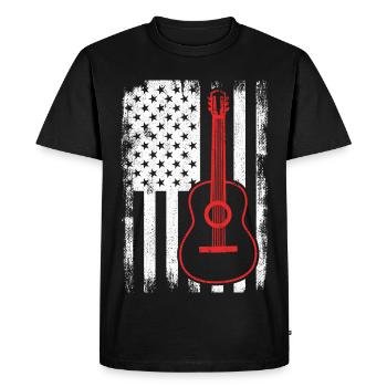 4th of July Guitar United States - Men's Premium Organic T-Shirt - black - Front - Nico (187cm)