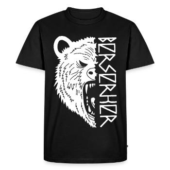 Guerrier ours blanc - T-shirt Premium bio Homme - noir - Devant - Nico (187cm)