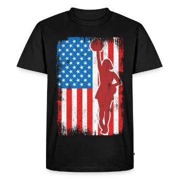 Pom-pom girl patriotique des États-Unis - T-shirt Premium bio Homme - noir - Devant - Nico (187cm)