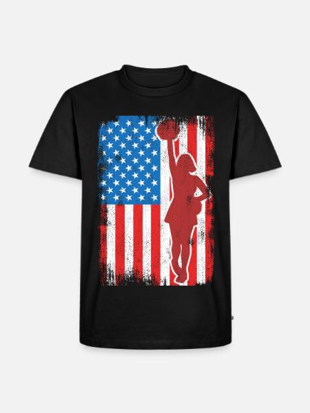 USA Patriotic Cheerleader - Men's Premium Organic T-Shirt - black