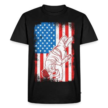 4 juillet USA Breakdance - T-shirt Premium bio Homme - noir - Devant - Nico (187cm)