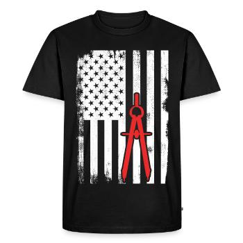 Architecture USA Drapeau - T-shirt Premium bio Homme - noir - Devant - Nico (187cm)