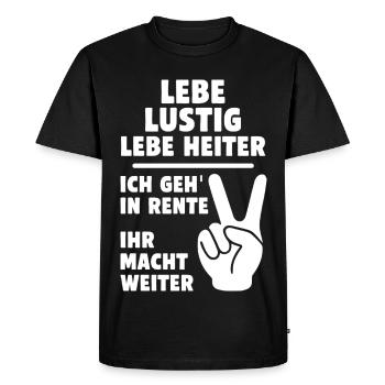 Message drôle de pension avec le signe de paix - T-shirt Premium bio Homme - noir - Devant - Nico (187cm)