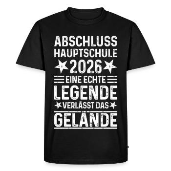 Remise des diplômes 2026 Hauptschule Spruch Legend Gelände - T-shirt Premium bio Homme - noir - Devant - Nico (187cm)