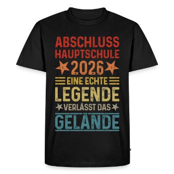 Remise des diplômes 2026 Hauptschule Hauptschulabschluss - T-shirt Premium bio Homme - noir - Devant - Nico (187cm)