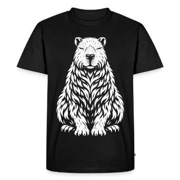 Capybara tribal – Motif d’animaux sauvages mignons - T-shirt Premium bio Homme - noir - Devant - Nico (187cm)