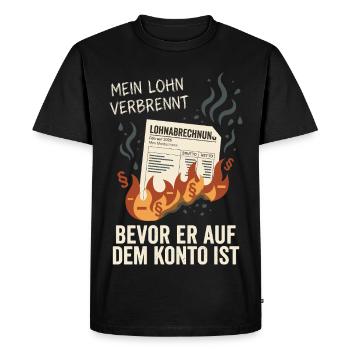Mon salaire brûle - T-shirt Premium bio Homme - noir - Devant - Nico (187cm)
