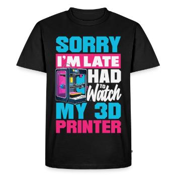 Bin Spät Musste Meinem 3D Drucker Zusehen - T-shirt Premium bio Homme - noir - Devant - Nico (187cm)