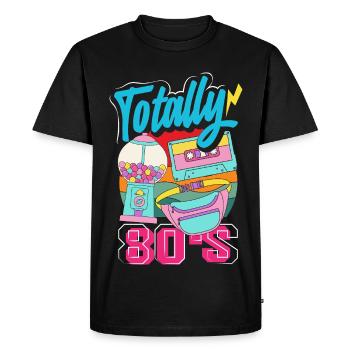 Retour rétro au design vintage des années 80 - T-shirt Premium bio Homme - noir - Devant - Nico (187cm)