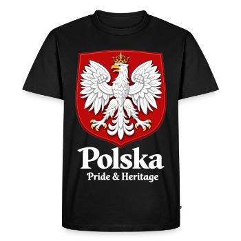 Polska Fierté & Patrimoine – T-shirt Pologne - T-shirt Premium bio Homme - noir - Devant - Nico (187cm)