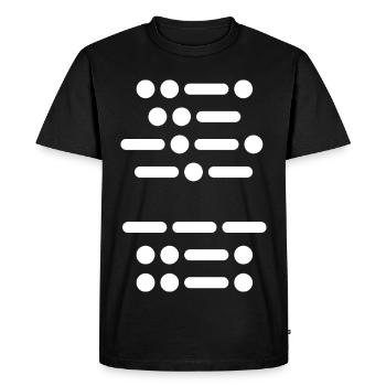 Dégage en code Morse - T-shirt Premium bio Homme - noir - Devant - Nico (187cm)