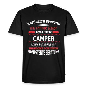 CAMPER - Männer Premium Bio T-Shirt - Schwarz - Vorne - Nico (187cm)