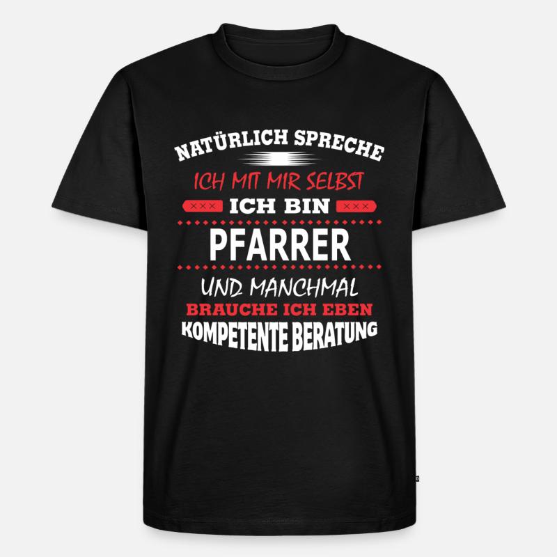 PFARRER - Männer Premium Bio T-Shirt - Schwarz